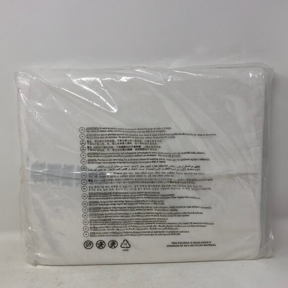 Ralph Lauren Organic Cotton Percale Palmer Twin Flat Sheet White Polo Navy New - Picture 3 of 10